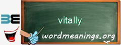 WordMeaning blackboard for vitally